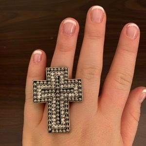 BLING CROSS RING! NEW!